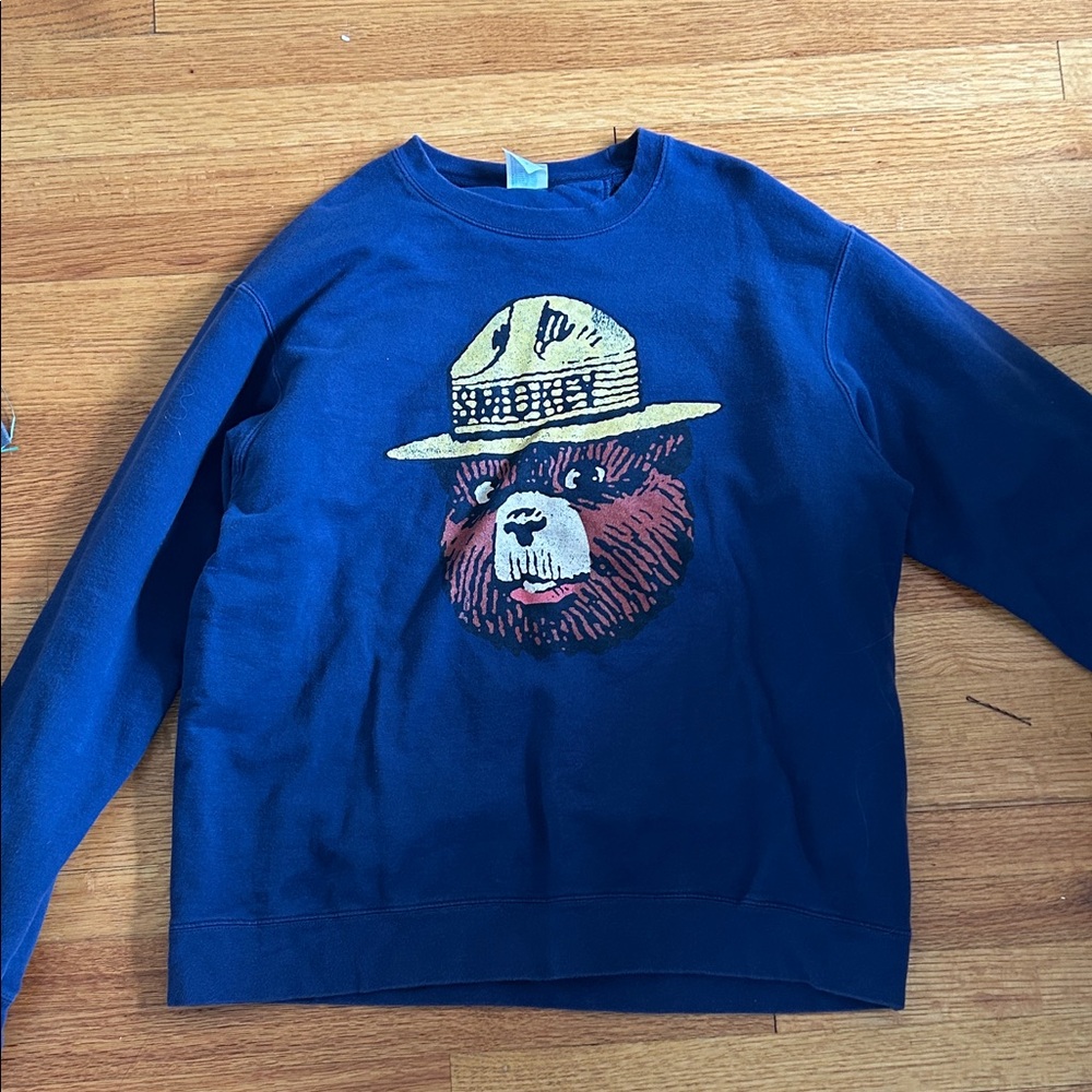 Port and Company Navy Smokey Bear Crewneck Sweater